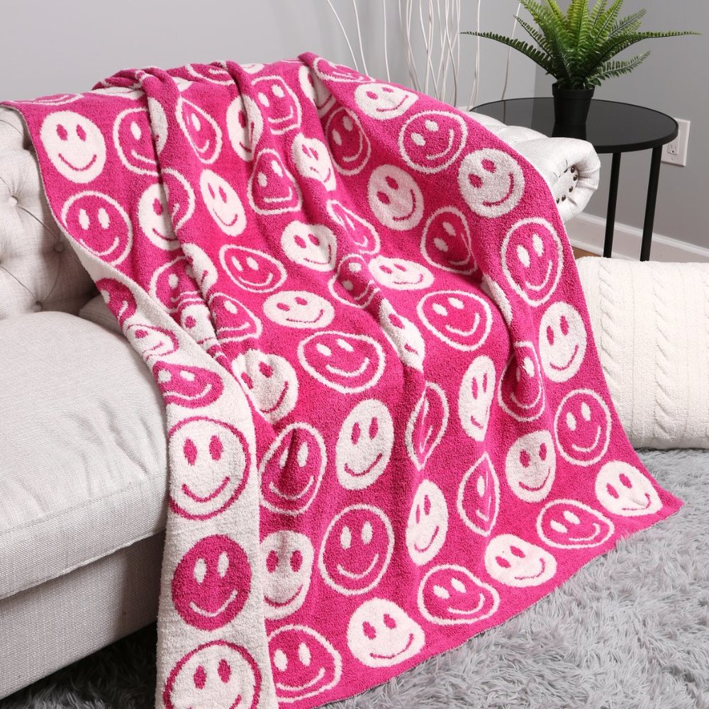 Happy Face Super Luxury Soft Throw Blanket·60x50·Soft Throw·Cozy Throw Blanket